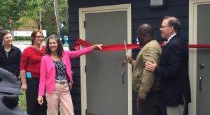 A neighbor who remembers using colored-only park toilets cut the ribbon.